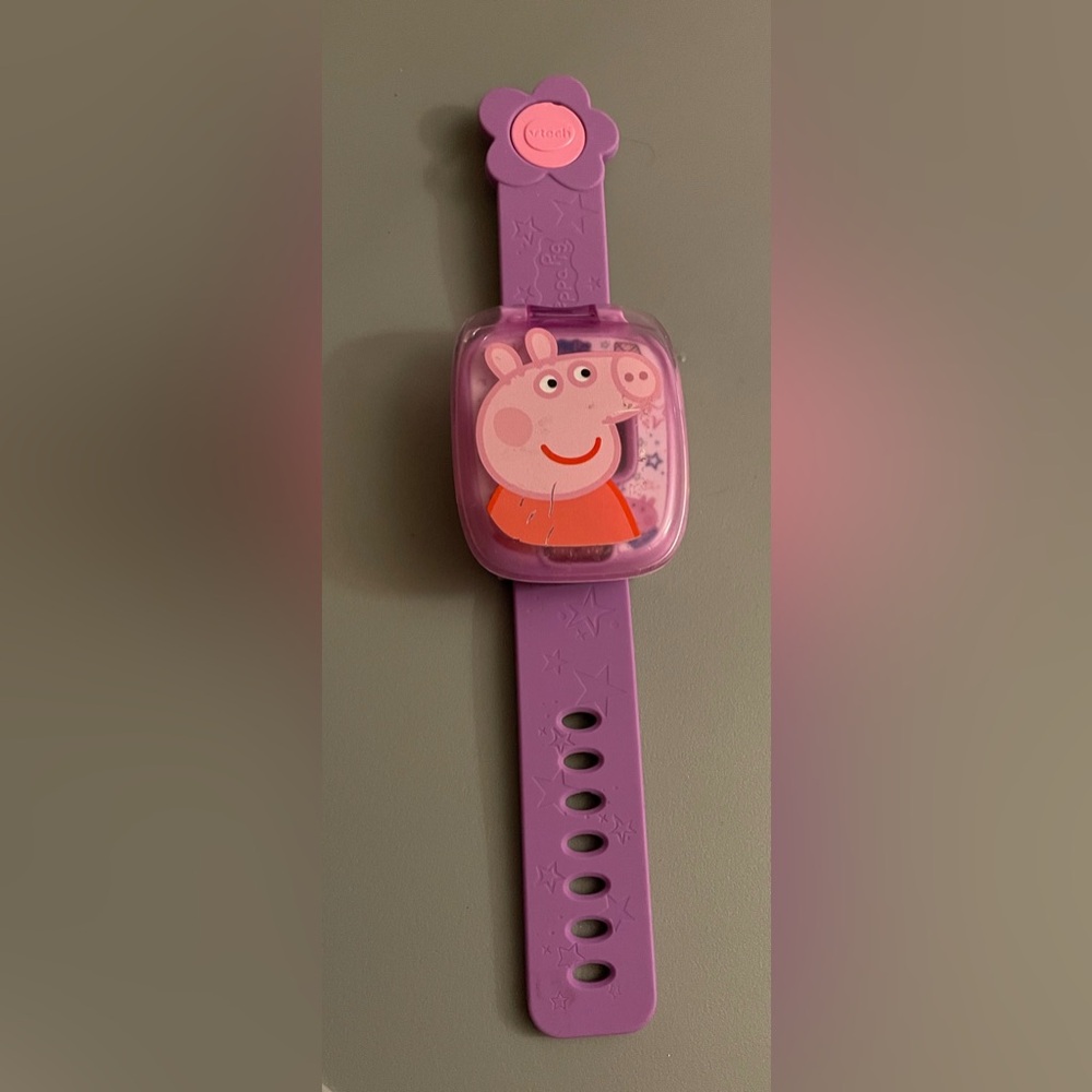 V-tech Peppa Pig Kids Learning Watch Purple Children Games Educational Counting